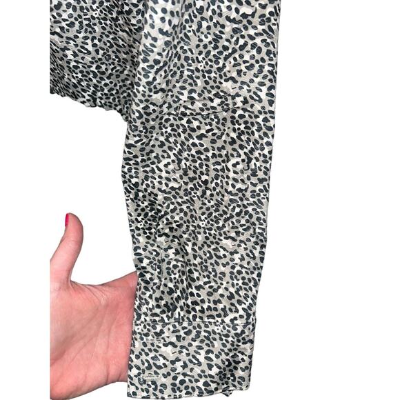 Tyler Boe Women's S Leopard Print Button Up Top Long Sleeve Faux‎ Suede - Picture 6 of 12